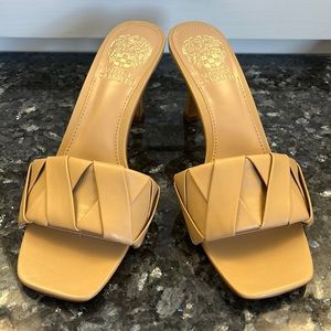 NWT. Vince Camuto mules. Never been worn. Tan color 3 1/2 inch heels.Size 6 1/2